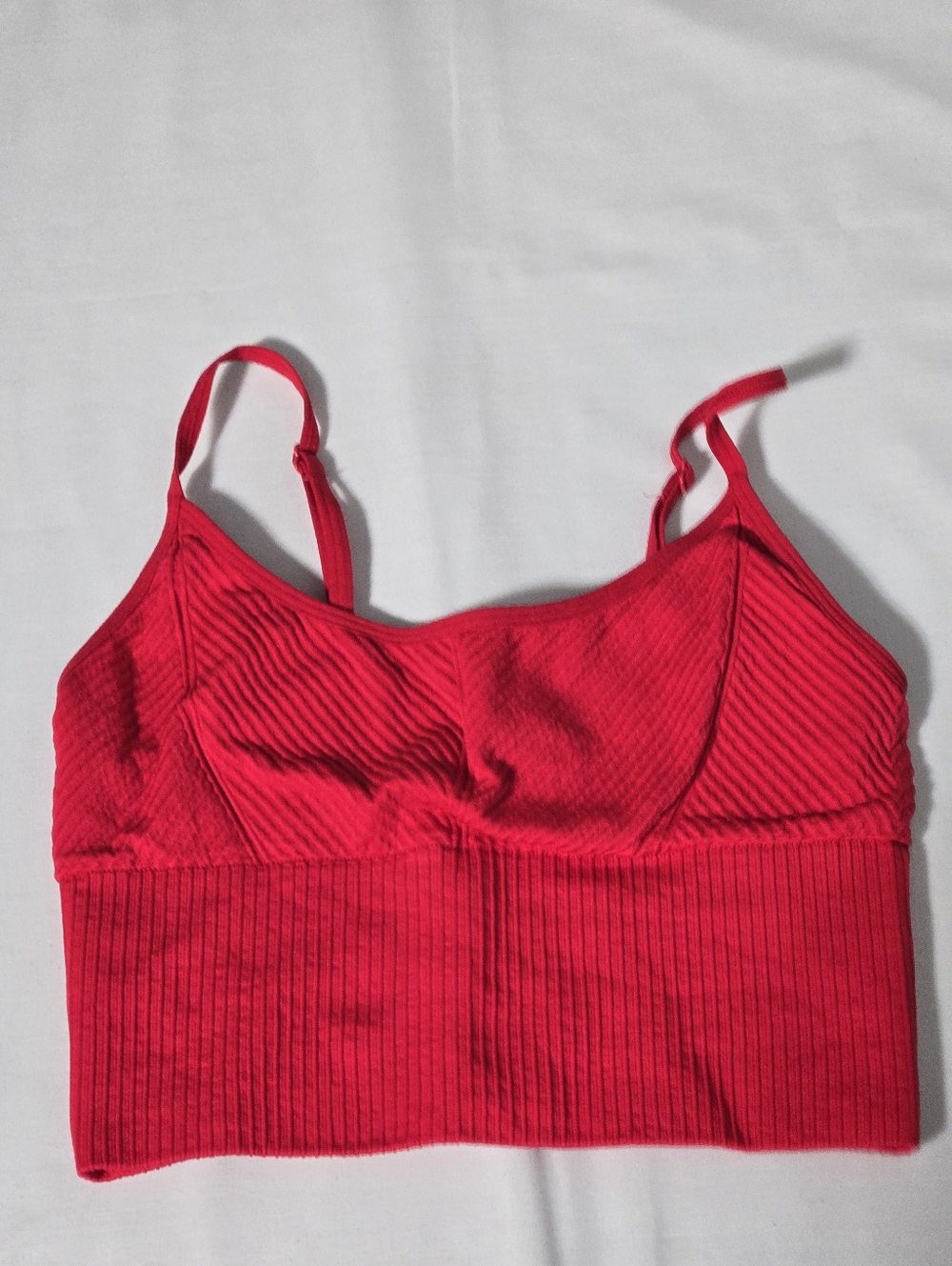 Victoria’s Secret PINK Red Sports Bra Seamless Ribbed Red Bralette Tank Top